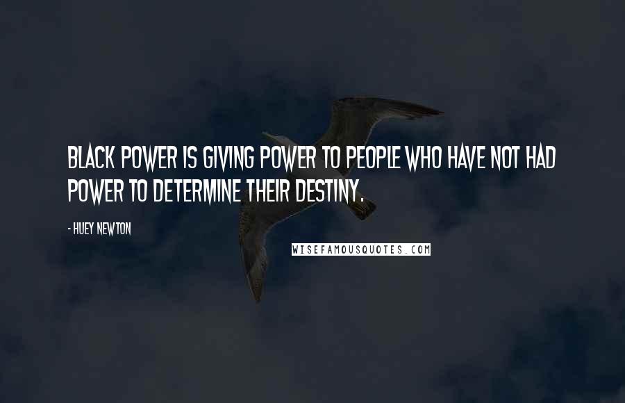 Huey Newton quotes: Black Power is giving power to people who have not had power to determine their destiny.