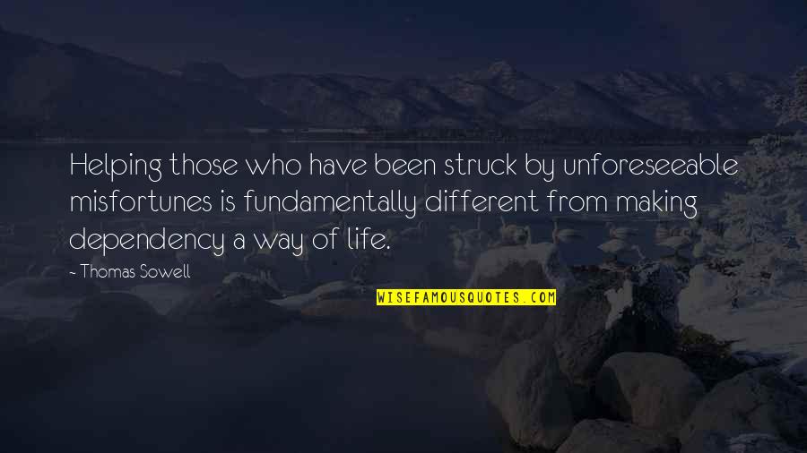 Hug Day Friendship Quotes By Thomas Sowell: Helping those who have been struck by unforeseeable