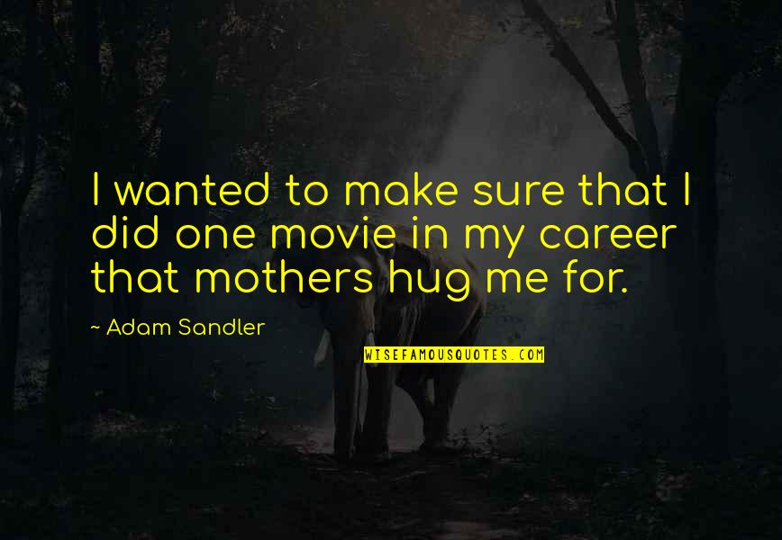Hug From Me To You Quotes By Adam Sandler: I wanted to make sure that I did