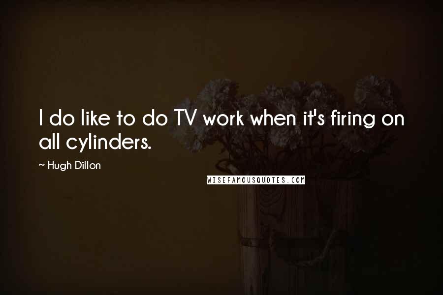 Hugh Dillon quotes: I do like to do TV work when it's firing on all cylinders.