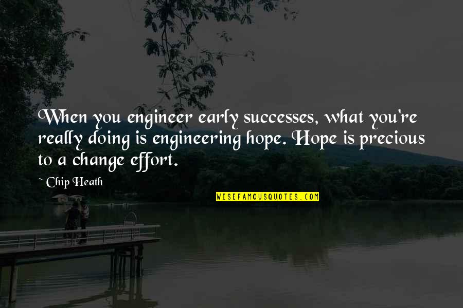 Hugh Maclennan Quotes By Chip Heath: When you engineer early successes, what you're really Hugh Maclennan Quotes By Chip Heath: When you engineer early successes, what you're really