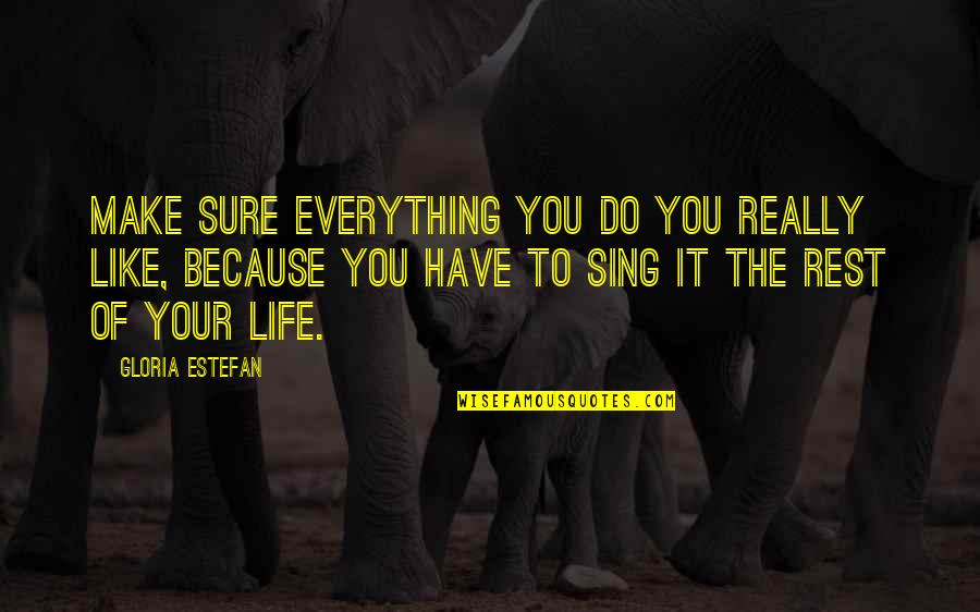 Hugh Troyer Quotes By Gloria Estefan: Make sure everything you do you really like, Hugh Troyer Quotes By Gloria Estefan: Make sure everything you do you really like,