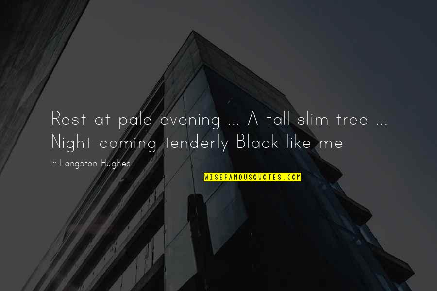 Hughes Quotes By Langston Hughes: Rest at pale evening ... A tall slim