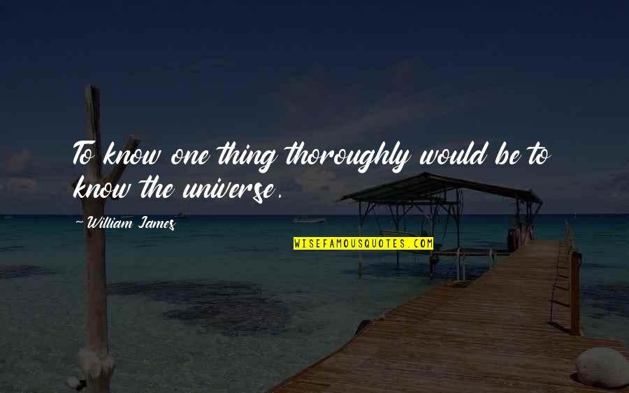 Hughie The Boys Quotes By William James: To know one thing thoroughly would be to