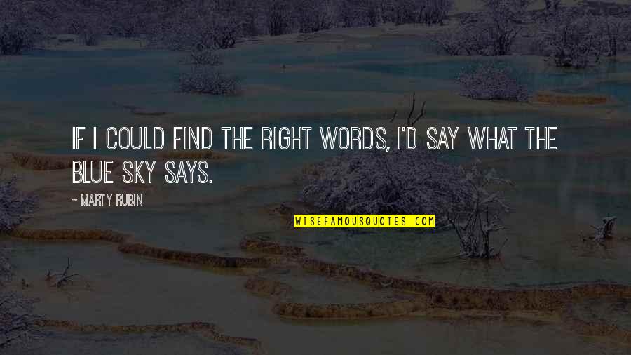 Hugleikur Dagsson Quotes By Marty Rubin: If I could find the right words, I'd