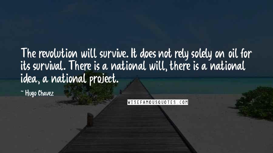 Hugo Chavez quotes: The revolution will survive. It does not rely solely on oil for its survival. There is a national will, there is a national idea, a national project.