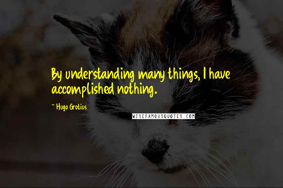 Hugo Grotius quotes: By understanding many things, I have accomplished nothing.