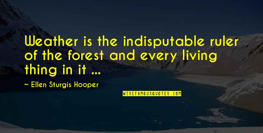 Hugo Purpose Quotes By Ellen Sturgis Hooper: Weather is the indisputable ruler of the forest