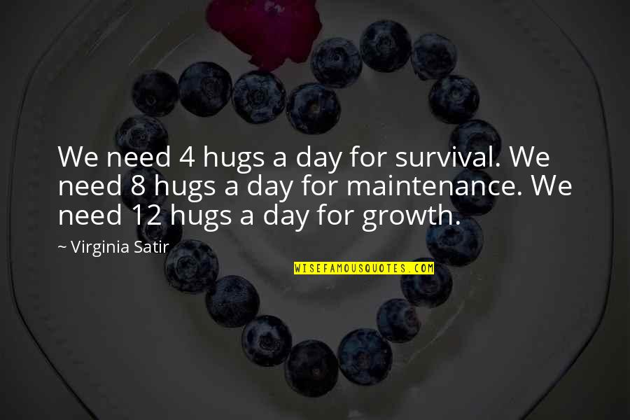 Hugs And Love Quotes By Virginia Satir: We need 4 hugs a day for survival.