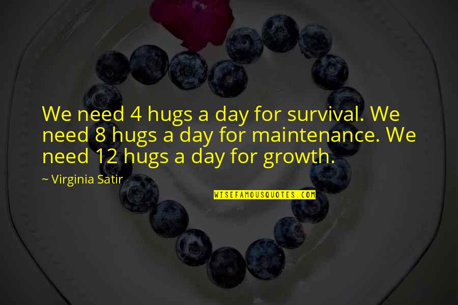 Hugs Quotes By Virginia Satir: We need 4 hugs a day for survival.