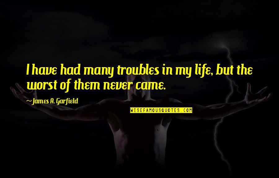 Hukad Quotes By James A. Garfield: I have had many troubles in my life, Hukad Quotes By James A. Garfield: I have had many troubles in my life,