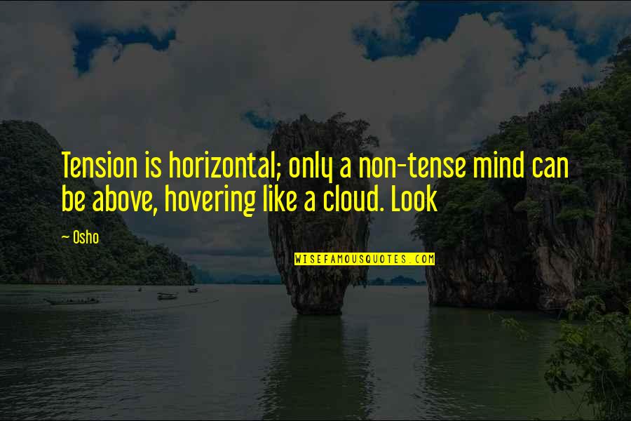 Huling Gabi Quotes By Osho: Tension is horizontal; only a non-tense mind can