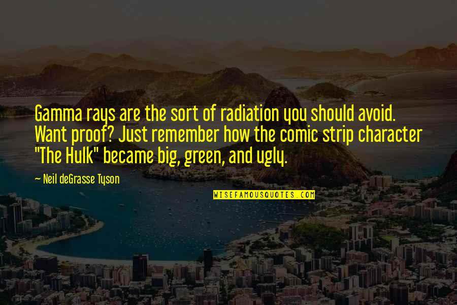 Hulk Quotes By Neil DeGrasse Tyson: Gamma rays are the sort of radiation you
