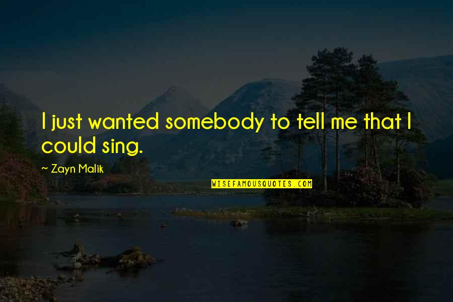 Hulking Synonym Quotes By Zayn Malik: I just wanted somebody to tell me that Hulking Synonym Quotes By Zayn Malik: I just wanted somebody to tell me that