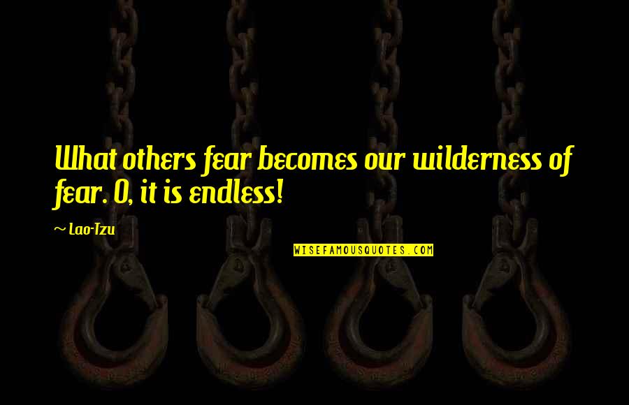 Hulslander Family Quotes By Lao-Tzu: What others fear becomes our wilderness of fear.