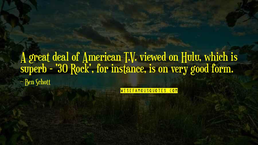Hulu The Great Quotes By Ben Schott: A great deal of American T.V. viewed on