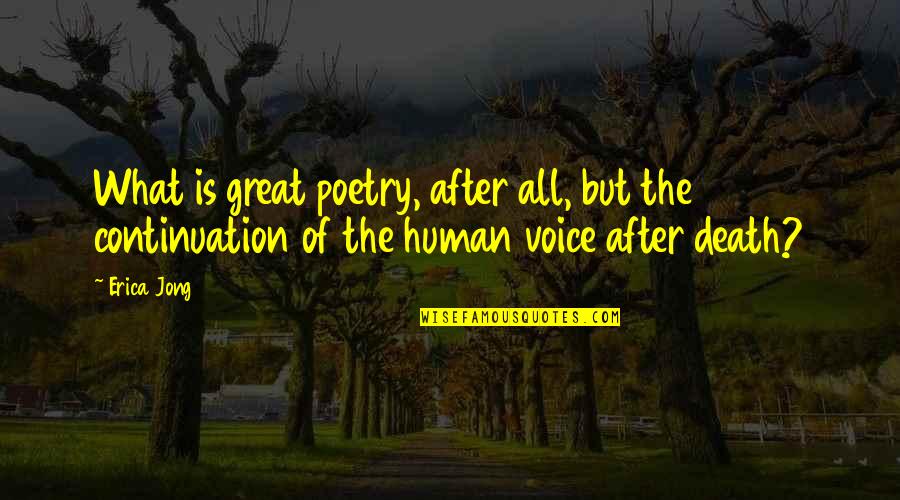 Human After All Quotes By Erica Jong: What is great poetry, after all, but the