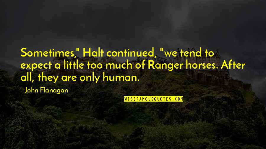 Human After All Quotes By John Flanagan: Sometimes," Halt continued, "we tend to expect a