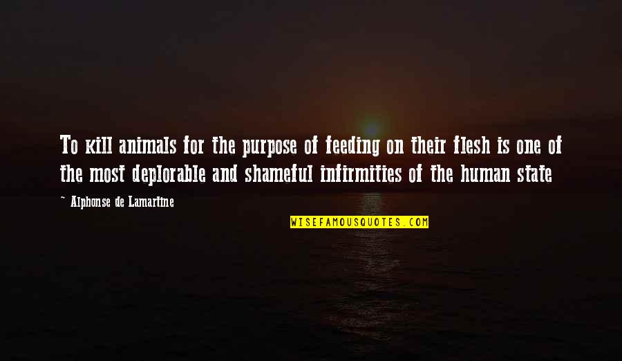 Human And Animal Quotes By Alphonse De Lamartine: To kill animals for the purpose of feeding