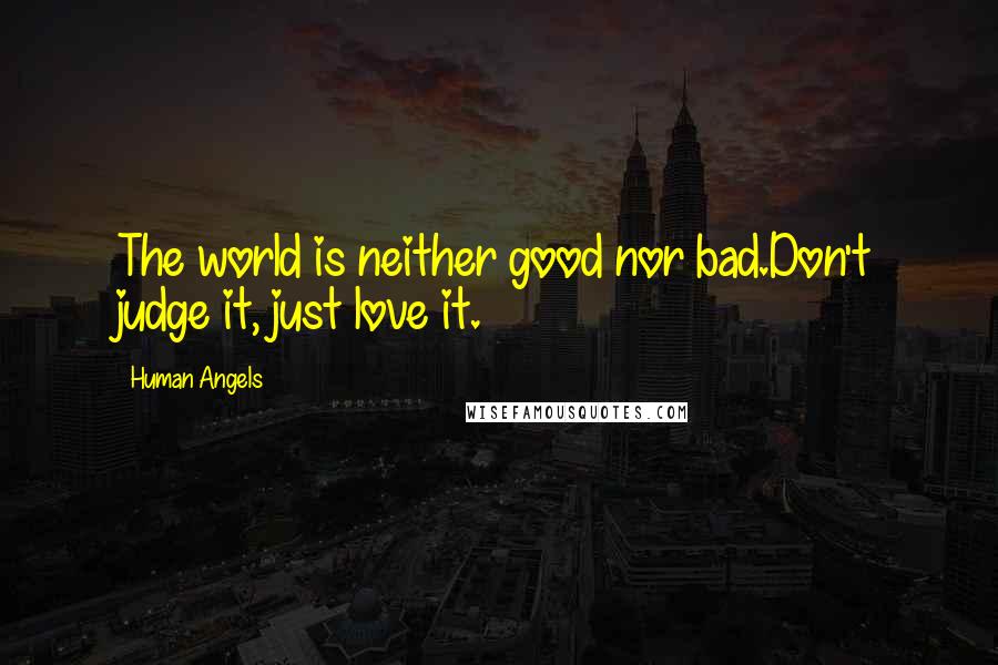 Human Angels quotes: The world is neither good nor bad.Don't judge it, just love it.