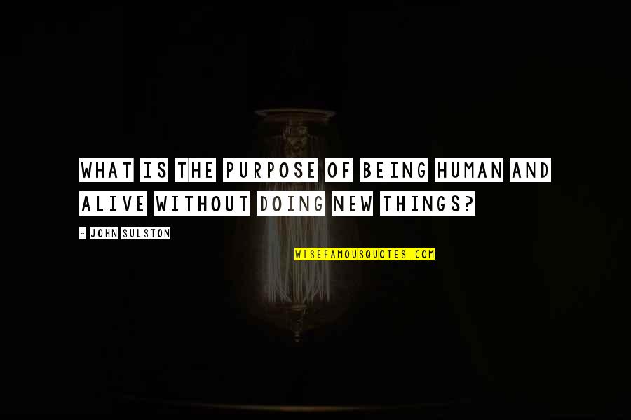 Human Being Human Doing Quotes By John Sulston: What is the purpose of being human and