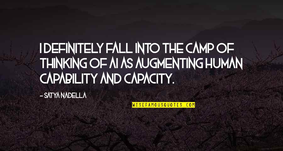 Human Capacity Quotes By Satya Nadella: I definitely fall into the camp of thinking