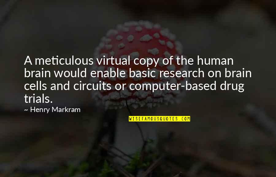 Human Cells Quotes By Henry Markram: A meticulous virtual copy of the human brain