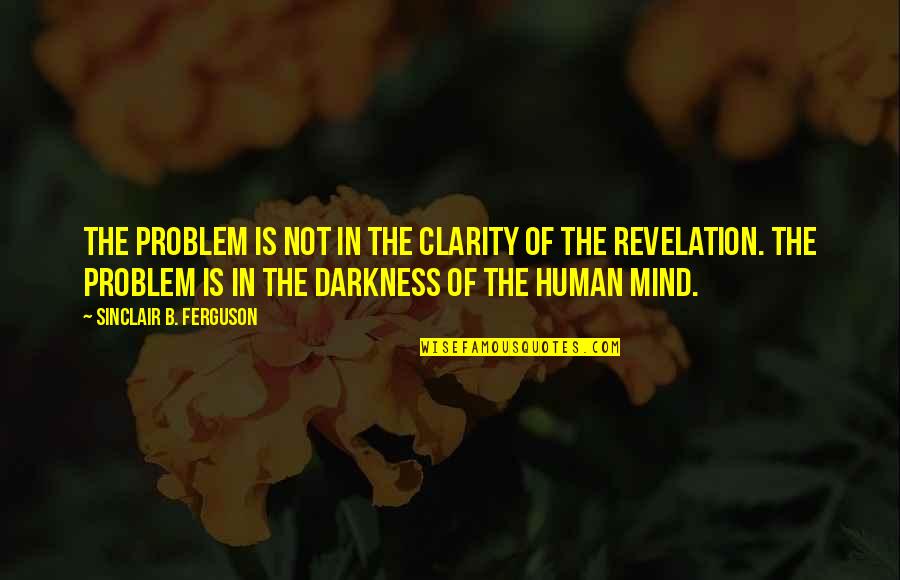 Human Darkness Quotes By Sinclair B. Ferguson: The problem is not in the clarity of