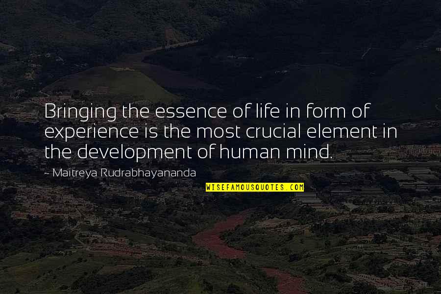 Human Development Quotes By Maitreya Rudrabhayananda: Bringing the essence of life in form of