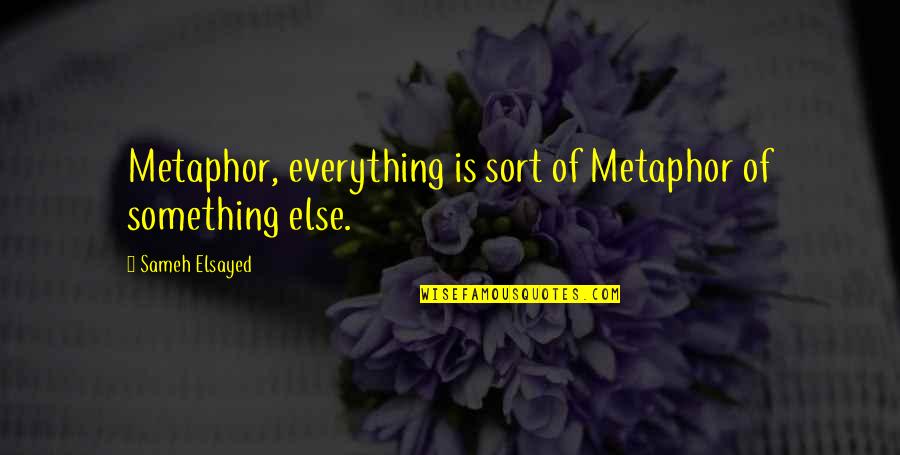 Human Development Quotes By Sameh Elsayed: Metaphor, everything is sort of Metaphor of something