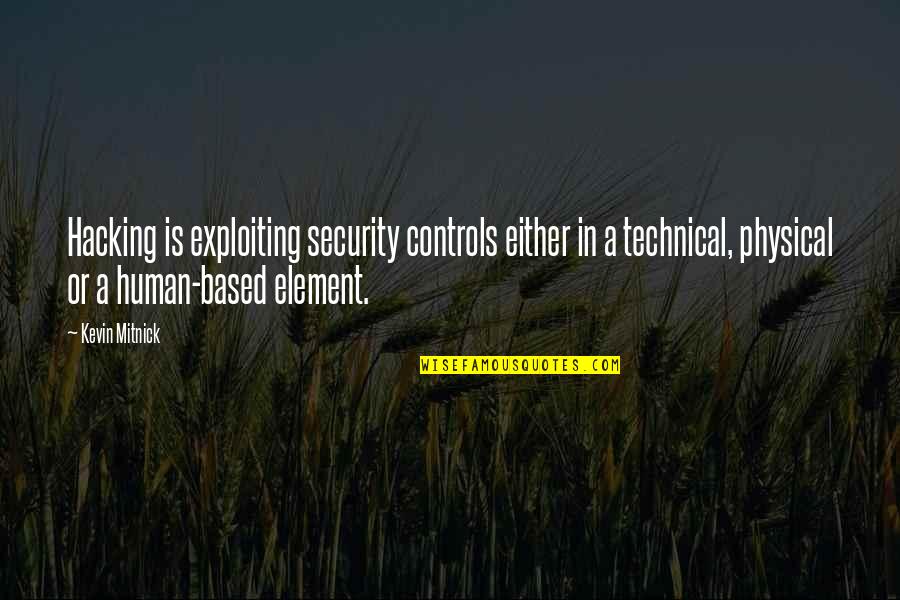 Human Element Quotes By Kevin Mitnick: Hacking is exploiting security controls either in a