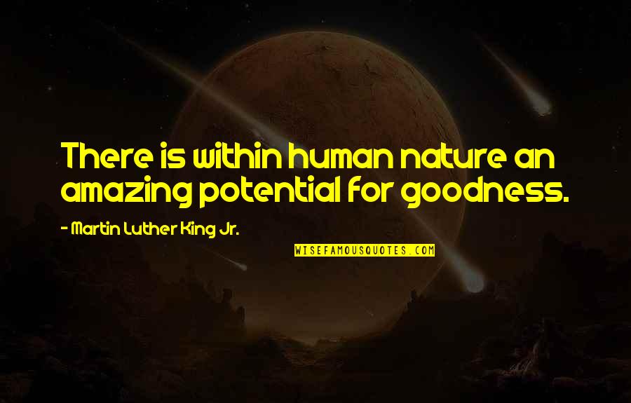 Human Goodness Quotes By Martin Luther King Jr.: There is within human nature an amazing potential