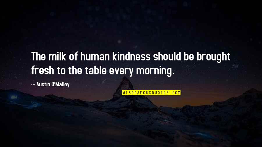 Human Kindness Quotes By Austin O'Malley: The milk of human kindness should be brought