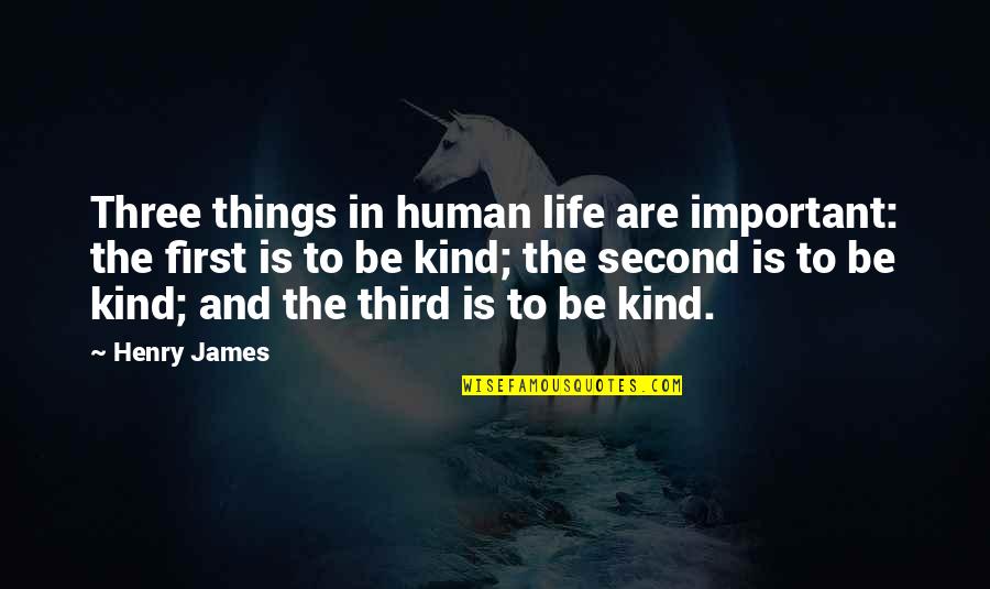 Human Kindness Quotes By Henry James: Three things in human life are important: the