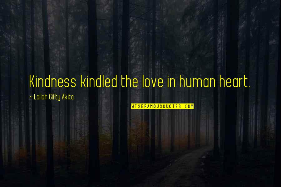 Human Kindness Quotes By Lailah Gifty Akita: Kindness kindled the love in human heart.