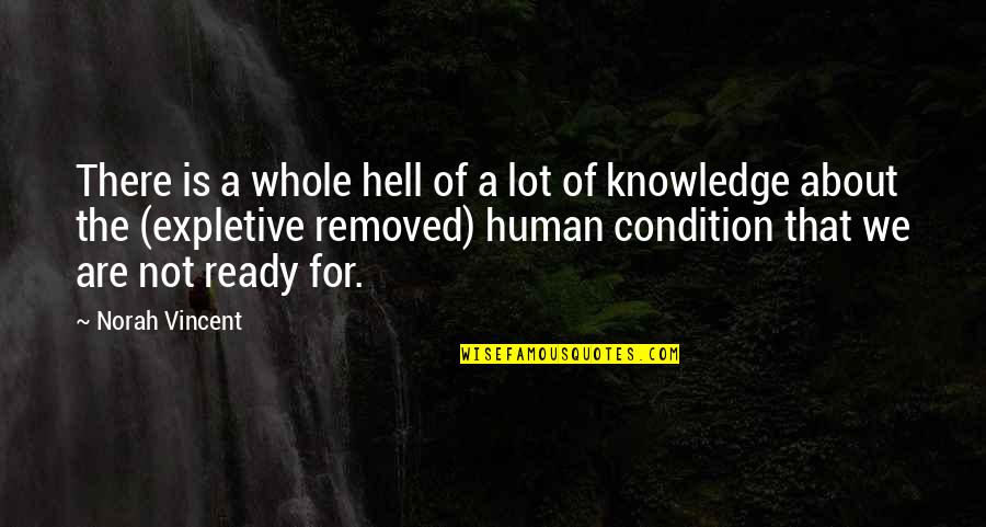 Human Knowledge Quotes By Norah Vincent: There is a whole hell of a lot Human Knowledge Quotes By Norah Vincent: There is a whole hell of a lot