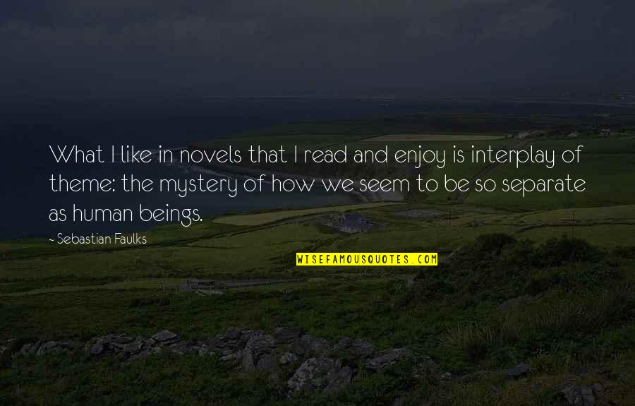 Human Like Quotes By Sebastian Faulks: What I like in novels that I read