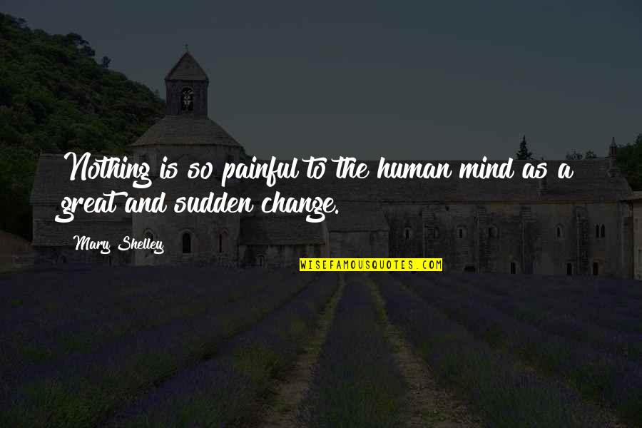Human Mind Change Quotes By Mary Shelley: Nothing is so painful to the human mind