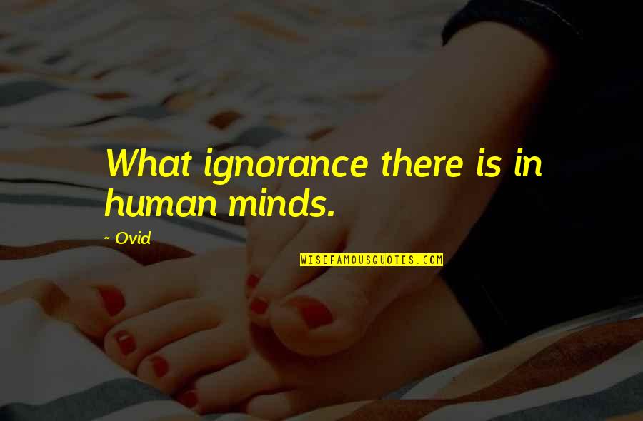 Human Minds Quotes By Ovid: What ignorance there is in human minds.