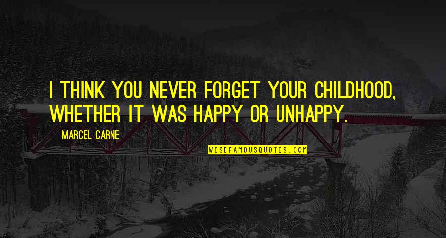 Human Misconceptions Quotes By Marcel Carne: I think you never forget your childhood, whether