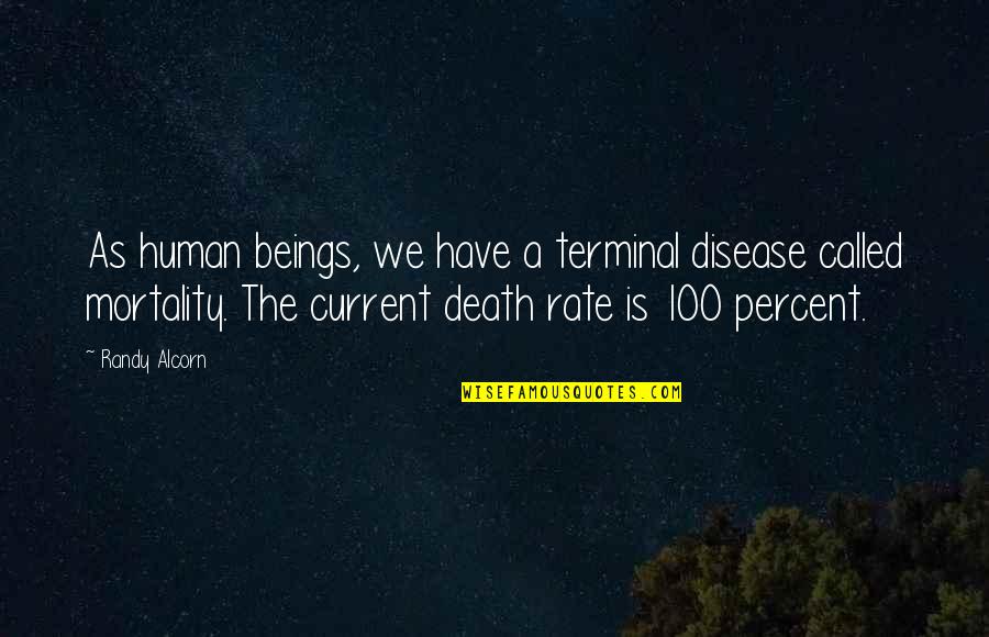 Human Mortality Quotes By Randy Alcorn: As human beings, we have a terminal disease