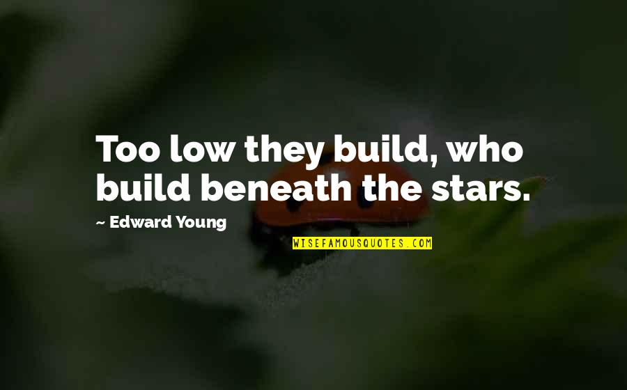 Human Peon Quotes By Edward Young: Too low they build, who build beneath the