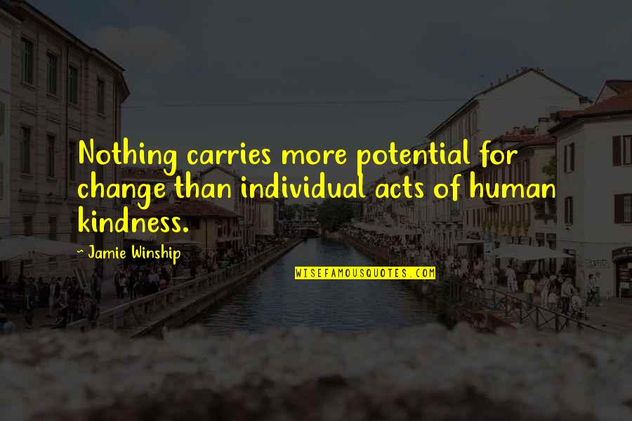 Human Potential Quotes By Jamie Winship: Nothing carries more potential for change than individual