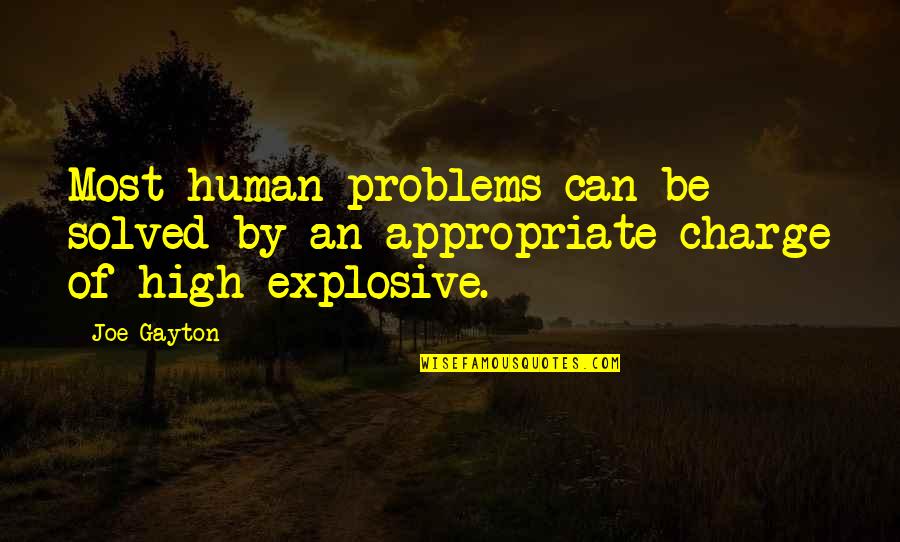 Human Problems Quotes By Joe Gayton: Most human problems can be solved by an
