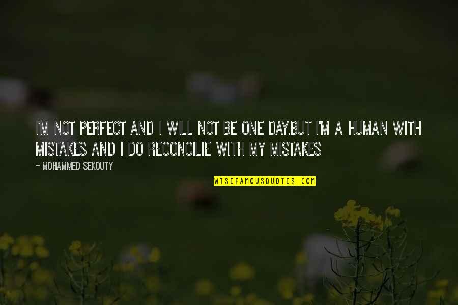 Human Quotes And Quotes By Mohammed Sekouty: I'm not perfect and I will not be