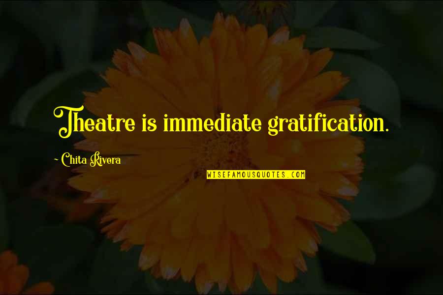 Human Regression Quotes By Chita Rivera: Theatre is immediate gratification.