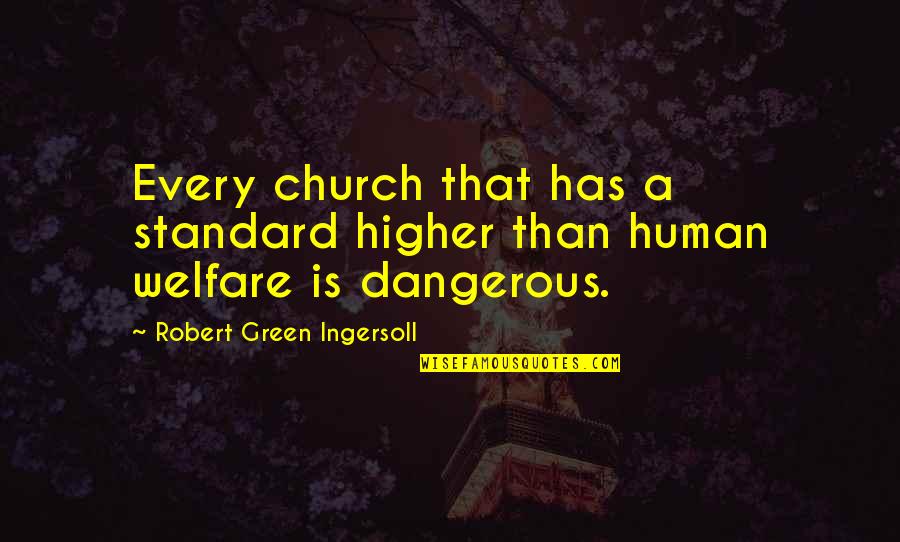 Human Religion Quotes By Robert Green Ingersoll: Every church that has a standard higher than