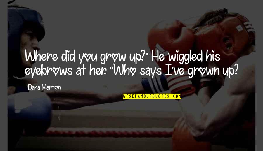 Human Rights Related Quotes By Dana Marton: Where did you grow up?" He wiggled his