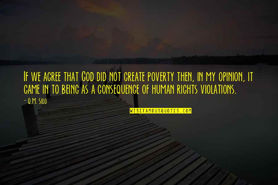 Human Rights Violations Quotes By Q.M. Sidd: If we agree that God did not create