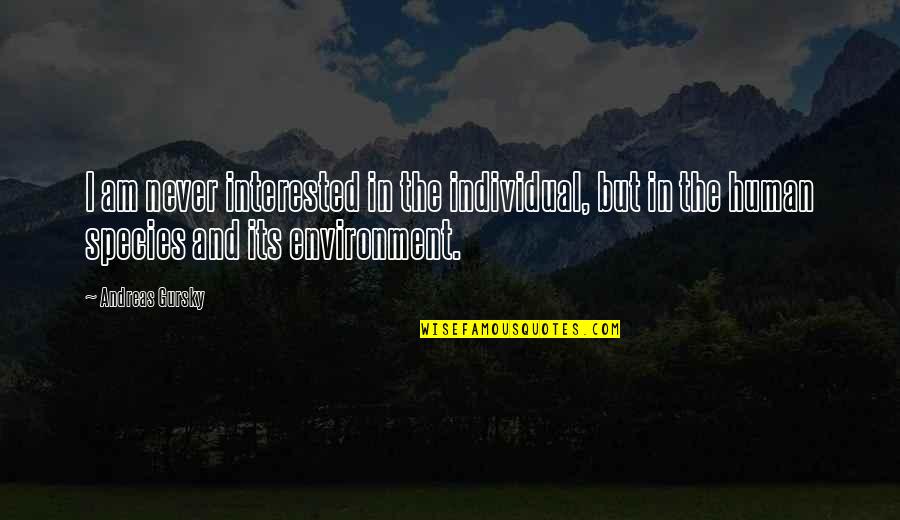 Human Species Quotes By Andreas Gursky: I am never interested in the individual, but